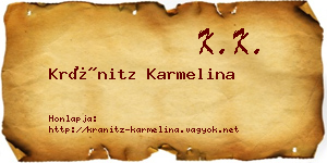 Kránitz Karmelina névjegykártya